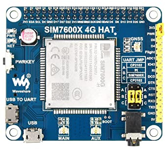 Waveshare 4G/3G/2G/GSM/GPRS/GNSS HAT for Raspberry Pi Jetson Nano Based on SIM7600G-H Supports LTE CAT4 up to 150Mbps for Downlink Data Transfer the Global Version Positioning Module