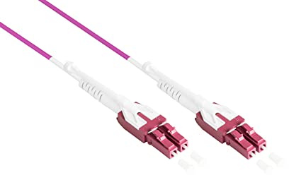 Good Connections OM4 - Cavo in fibra ottica duplex da LC a LC – UNIBOOT – Multimode 50/125-1/10/40/100-Gigabit Ethernet – Conduttore di onde luminose, cavo in fibra ottica, cavo patch – 0,5 m/50 cm