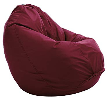 Bruni Pouf Classico S en Bordeaux – Pouf Enfant avec Remplissage, Pouffe Poire Portable pour Chambre Enfant, Beanbag Intérieur et Extérieur