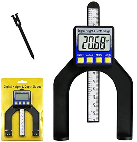 RUIZHI Digital Tiefenmesser Höhenmesser 0-85 mm Profiltiefenmesser LCD Display Digitale Messschieber für Holzbearbeitung ，Maschinenbau mit Magneten