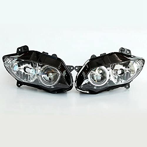 Motorcycle Headlight Headlamp Assembly Compatible for Yamaha YZF1000 R1 2007 2008 YZF-R1 07 08 Motorbike Plastic Headlight Front Head Lamp Clear