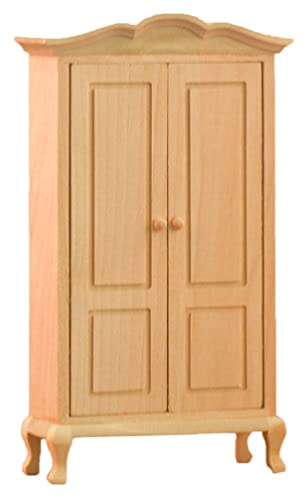 STOBOK Mini Kleiderschrank Holz Holz-Kleiderschrank-Modell Für Puppenhaus Mini-Hausdekoration Und -Hausmöbel 16.20 X 9.10 X 3.60 cm Für Schlafzimmer Wohnzimmer Und DIY-Dekor