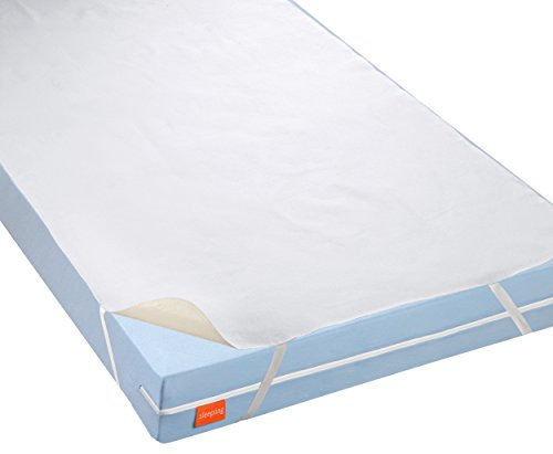 sleepling Baby wasserundurchlässige Molton Matratzenauflage, Inkontinenzauflage mit atmungsaktiver Beschichtung Babybett, 95 Grad Kochfest, Made in Germany, Eckgummis, 70 x 140 cm, weiß