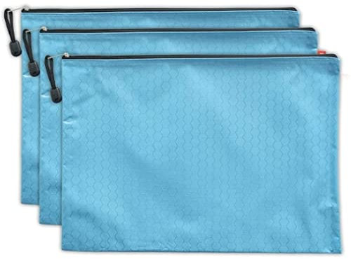 Mappe Schnellhefter Aktenordner Dokumentbeutel Canvas Zipper-Tasche mehrschichtige Dicke wasserdichte Ordner Handtasche Einfaches A4-Informationspaket Sammelmappe (Color : Lila, Size : 3pc)