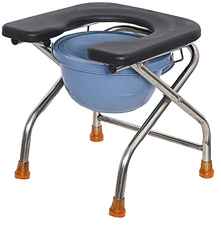 Samnuerly Zusammenklappbare leichte Nachtkommode, WC-Toilettenstuhl, rutschfeste Gummispitzen, für Erwachsene und Outdoor-Camping,B