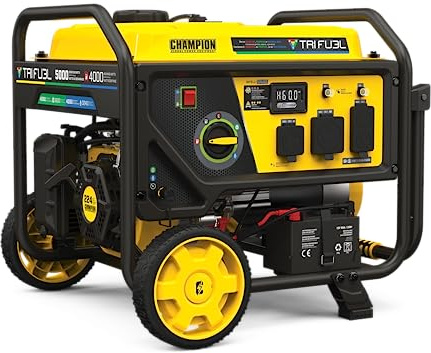 Champion Power Equipment 5000-Watt Electric Start Tri Fuel RV Ready Portable Generator with CO Shield