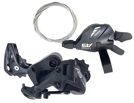RAAMKA Fahrrad Schaltwerk 1X9 9-Fach Umwerfer Trigger Groupset 9s 9v Schalthebel 9-Fach Schaltwerkschalter kompatibel Schaltwerke (Color : 1x9S Long Groupset)