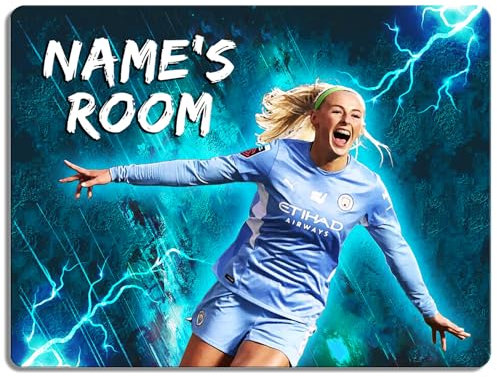 Personalised Chloe Kelly Bedroom Door Sign Womens Football Legend Room Name Plaque Children's Girls Manchester Football Player Kids Birthday Gift NLD60