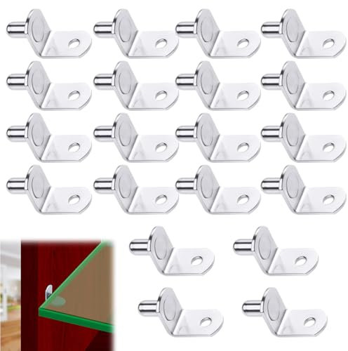 SGERUFZ 20 Piezas Soportes para Baldas de Armario, L-forma Regalhalterungen Metal, Clavijas de Soporte de Estantes, Soporte Estantería, soportes para estantes, armarios metalicos