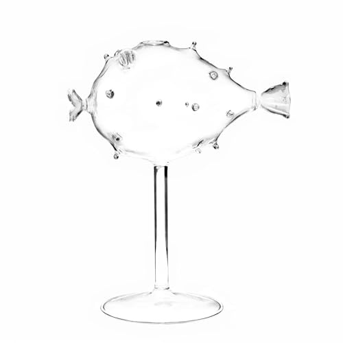 bar@drinkstuff Fairytale Cocktail Glasses (Stemmed Puffer Fish, Pack of 4)