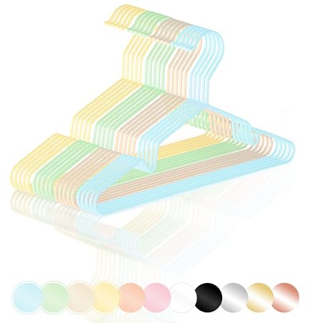 ROW&LINE® – Perchas para Ropa Infantil (30 cm) – 20 Piezas (Juego para niño) – ahorran Espacio – Resistentes para Ropa Pesada – Perchas para niños Que organizan y Dan un Aspecto Uniforme al Armario