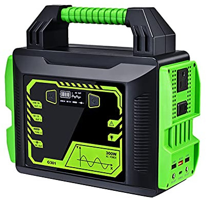 SDAJS Batterie de Secours UPS d'extérieur 300 W 3,7 V 78 000 mAh/288 Wh Power Peak 500 W Power Bank Générateur Portable, chargé par Panneau Solaire/Prise Murale/Voiture, pour Camping-Car
