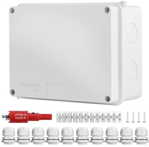 TYBYBB Junction Box Surface-Mounted IP65 150 x 110 x 70 mm Outdoor Waterproof Junction Box Surface-Mounted Terminal Box Surface Mounted Junction Box Large M20 for Diameter 6-12 mm Cable