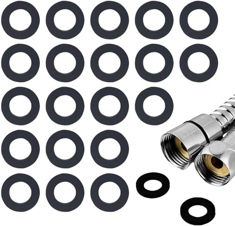 20 Pcs Black Shower Hose Washer Rubbers Seals, 1/2 Inch Shower Head Washers,Shower Hose Connector Washers Rubbers for Plumbing, for Shower Head and Hose Connecting Fitting
