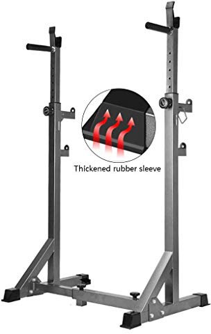 CAFIEDR Squat Rack Heimfitnessgeräte Indoor Einzel- und Doppel-Multifunktions-Bankdrücken Langhantel-Squat Rack Tragkraft 300kg Gewichtsständer