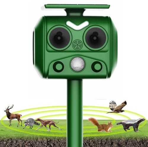 Repellente per Gatti, Dissuasori per Piccioni, 2025 Nuovo Ultrasuoni Solare Repellente Gatti Repeller per Piccioni,Uccelli,Cani,Topi,Volpi, Ultrasound per Animali