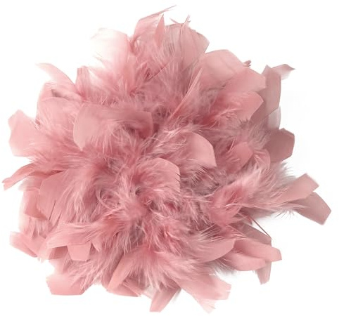 Baesics Federbrosche Damen - Feder Brosche zum Anstecken Ansteckblume | Aus echten Truthahnfedern, federleicht und voluminös, 2-in-1 mit Nadel und Haarclip. Für Tracht, Hochzeit, Blazer, Hut