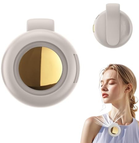 Clip Ventilator Klein, Tragbarer Mini Ventilator Leise, 2025 Neu Handventilator Akku Aufladbar, Hüftventilator Nackenventilator mit 3 Geschwindigkeiten für Außenbereich, auf Reisen und im Büro (Weiß)