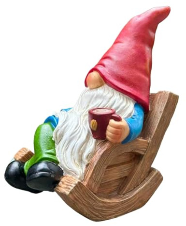 Gnomos de jardín al aire libre, figura de resina de café para beber, escultura de césped con diseño detallado, decoración de patio para madres y mujeres, jardinería, patio, porche, paisaje