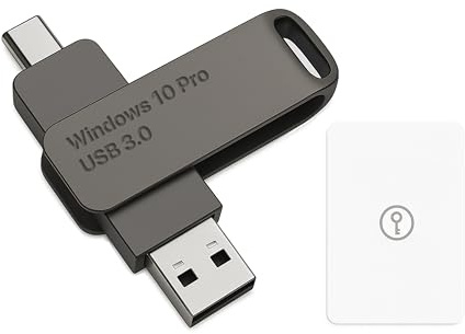 Bootfähiger USB Typ C + A Installer für Windows 10 Pro, Aktivierungsschlüssel im Lieferumfang enthalten. Wiederherstellen, Wiederherstellen, Reparieren von Boot-Disc. Fix Desktop & Laptop