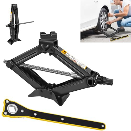 Gato hidráulico 2T con llave de carraca, elevador de carraca, acero resistente, 11 – 39 cm, herramienta de reparación de neumáticos