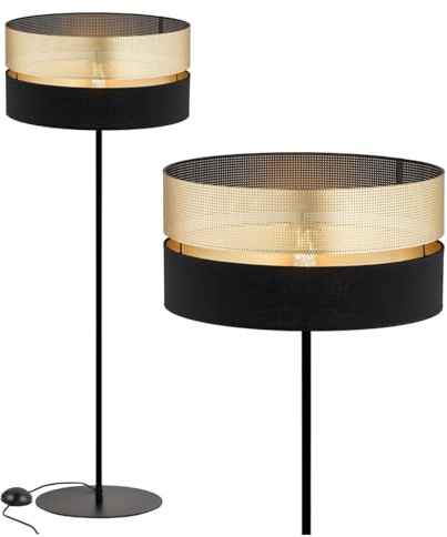 KAR LIGHTING Stehleuchte 1-flammig Schwarz Gold Metall E27 LED geeignet moderne Stehlampe Wohnzimmerlampe Esszimmerlampe Schlafzimmerlampe höhenverstellbar zeitlos elegante Innenbeleuchtung