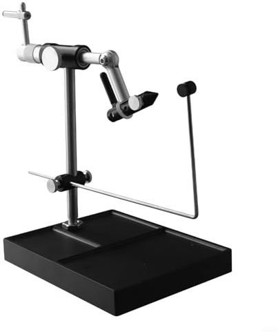 Vidonergy Étau rotatif avec support de canette, base en alliage d'aluminium rotatif à 360 degrés pour mouches et leurres de pêche, équipement de fixation de mouches pour