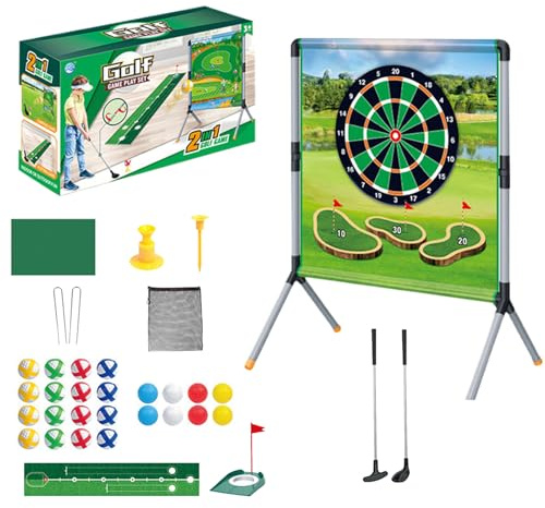 Jeu de golf en plein air – Ensemble de golf pour adulte, mini accessoires de golf, équipement de jeu portable sur pelouse, jardin, plage, camping, intérieur | arrière-cour, plage, intérieur et