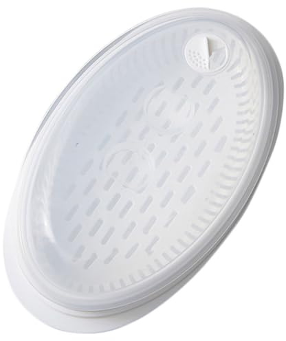 UKCOCO Assiette de Poisson Vapeur en Pp Alimentaire avec Couvercle Cuiseur Vapeur Micro-ondes Grosse Capacité pour Raviolis et Petits Pains Plat Cuisson la Cuisine Pratique et Sain
