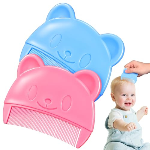 2pcs Animal-shaped Hair Comb for Babies and Toddlers Fine Tooth Plastic | Cradle Cap Removal, Portable, Comfortable to Hold Shape, Gentle Scalp Massage for Newborns