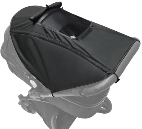 Pare-Soleil pour Poussette Universelle Auvent Capot de Poussette Protection Solaire Anti-UV Voile d'Ombrage pour Nacelle Landau Housse de Soleil Réglable avec Poche de Rangement Installation Facile