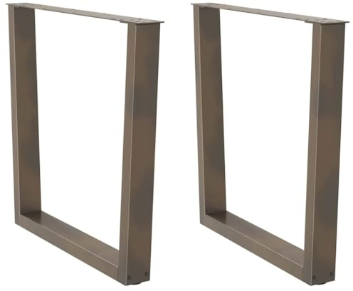 Tonture Esstischbeine V-Form 2 Stück Naturstahl pulverbeschichteter Stahl 80x(72-73,3) cm mit verstellbaren Fußnivellierern stabiles Tischgestell für Esstisch Schreibtisch Industrie-Design