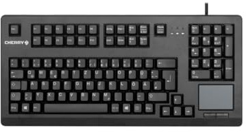 CHERRY TouchBoard G80-11900, Disposition française, AZERTY, Clavier Filaire, Clavier mécanique, mécanique ML, pavé Tactile intégré, Peu encombrant, Ergonomique, Noir