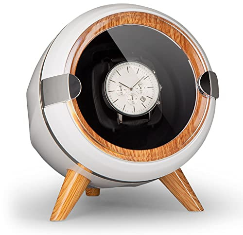 KLARSTEIN Automatic Watch Winder, Watch Storage Box, Acrylic Window Display Case, Ultra Quiet, 4 TPD & 3 Rotation Modes, Watch Winding Case, Extender for Large Watches, Watch Winders for 1 Watches