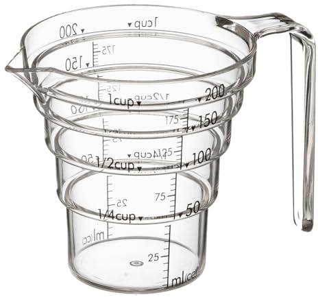 Yamazaki 2546 LAYER Measuring Cup 200 ml, clear, Tritan Resin, 12.5 x 8.5 x 8.7 cm