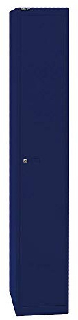 BISLEY Garderobenschrank Office, 1 Abteil, 1 Fach, T 457 mm, Metall, 639 Oxfordblau, 45.7 x 30.5 x 180.2 cm