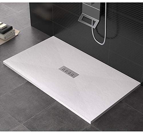 Plato de ducha 80 x 130 cm de piedra Maier Eden blanco
