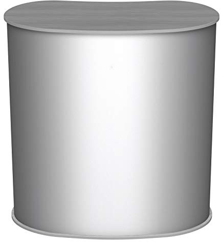 Lamellen Counter | ✓ Lamellentheke | ✓ Messetheke | ✓ Promotiontheke | ✓ Verkaufstheke von Vispronet® (Silbergrau, Oval)