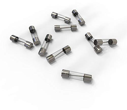 AUPROTEC Glassicherung 5x20mm Feinsicherung 20A, 10 Stück | Flinke Kfz-Sicherung, Schmelzsicherung, Geräteschutz, 32V, Glas, vernickelte Kontakte