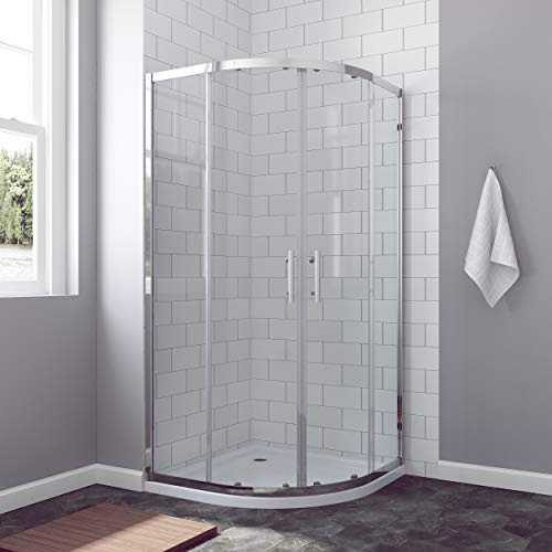 80x80 x 185 cm Duschkabine Viertelkreis Rund Dusche Schiebetür Duschabtrennung Runddusche Duschtrennwand Duschwand Glas aus 6mm ESG Glas