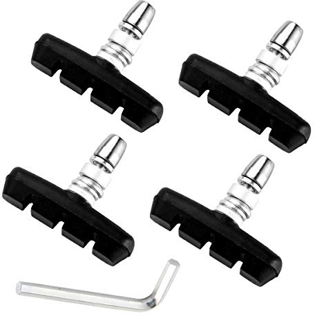 CNCLOL 2 Paia Pastiglie Freni V Brake, Pattini V-Brake 55mm, Blocco Freno V Impostati per Bici da Strada, Mountain Bike