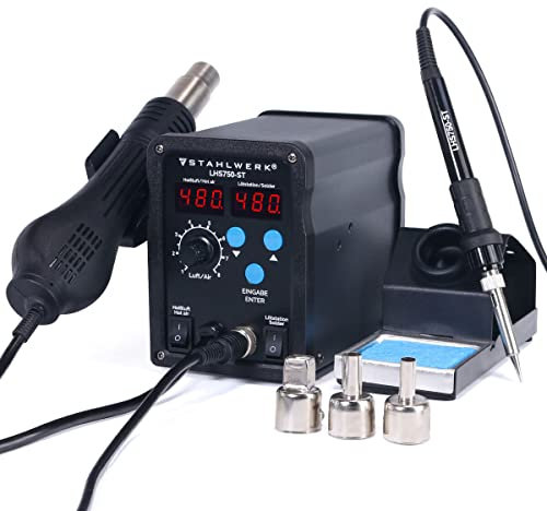 STAHLWERK Station de soudage à air chaud 2 en 1 LHS750-ST Appareil de soudage de 750 watts avec fonction air chaud pour les travaux de soudage, de réparation et de dessoudage
