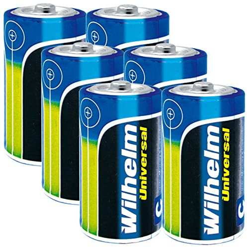 Wilhelm Lot de 6 piles alcalines universelles pour bébé C LR14 1,5 V