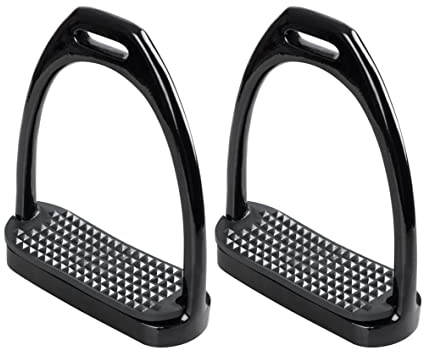 Start Aluminium Riding Stirrups, Non-Slip Rubber Insert (12, Black)