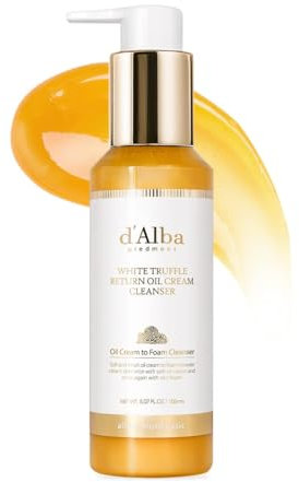 d'alba Piedmont Crema limpiadora italiana de trufa blanca con aceite de retorno de trufa blanca, vegana, limpiador fácil en un solo paso que elimina el sebo + desmaquillante