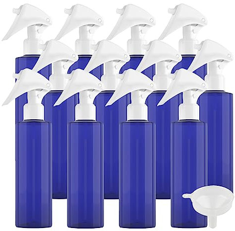 BPZXL 12 Piezas 250ml Azul Recargable Botellas de Spray de Niebla Fina Botella de Spray Vacías Plástico, Para Cabello Plantas Flores Peluqueria Cosméticos