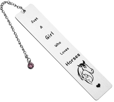 ORUZA Lesezeichen mit Pferd, Geschenk Lesezeichen Just A Girl Who Loves Horses für Pferdeliebhaber, Mädchen, Freunde, Geburtstags Weihnachtsgeschenke