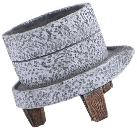 Sosoport Steinmühlen-blumentopf Aus Zement Kreativer Tischdeko-blumentopf Im Vintage-Stil Einzigartiges Gartenornament Für Sukkulenten Für Schreibtisch Bad Und Ablageflächen