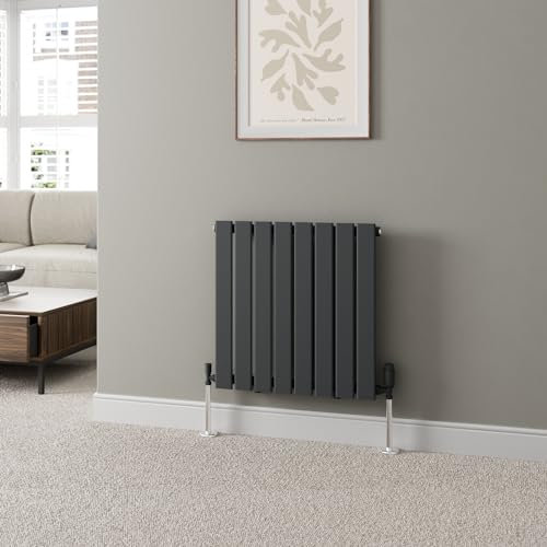 Radiant Living Anthracite Horizontal Radiator 600 x 604mm – Single Flat Panel Designer Radiator, High Efficiency Modern Steel Heating for Living Room & Bathroom