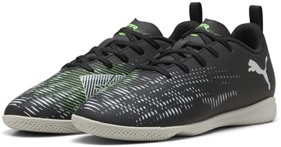 Puma Unisex Kinder Future 8 Play It Jr Fussballschuh, Puma Black Puma Silver Fluo Green, 38 EU